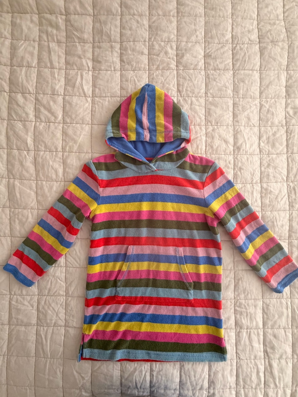 Mini Boden - Size 9-10 - girls toweling striped swim coverup